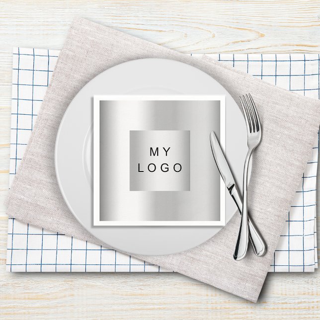 Silver business logo napkins (Creator Uploaded)