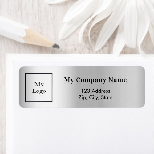 Silver business logo return address label