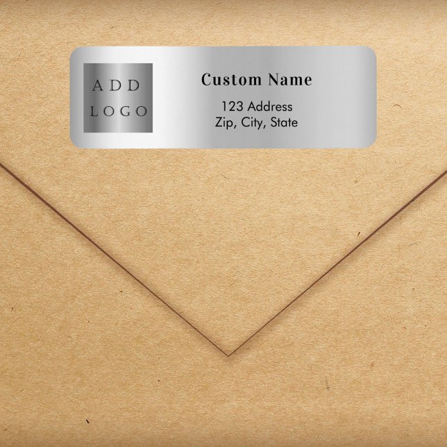 Silver business logo return address label (Creator Uploaded)