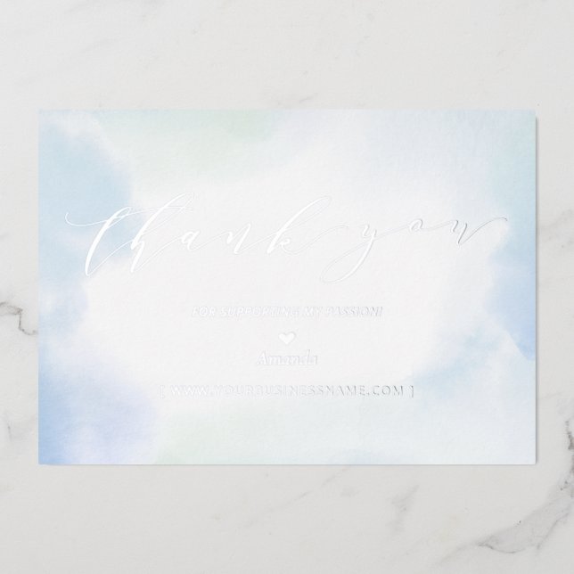 Silver Business Logo Thank you Package Insert Foil Invitation (Front)