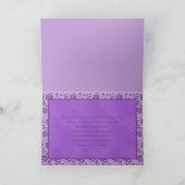 Silver Butterfly on Purple Photo Thank You Card (Inside)