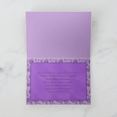 Silver Butterfly on Purple Thank You Card (Inside)