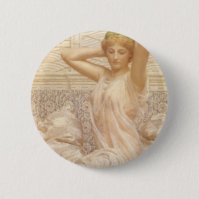 Silver by Albert Joseph Moore, Victorian Fine Art Button (Front)
