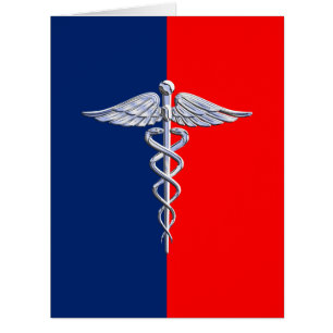 Silver Caduceus Medical Symbol League Cards