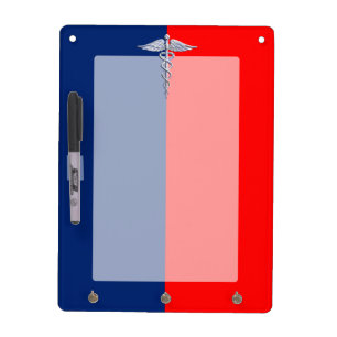 Silver Caduceus Medical Symbol League Dry-Erase Board