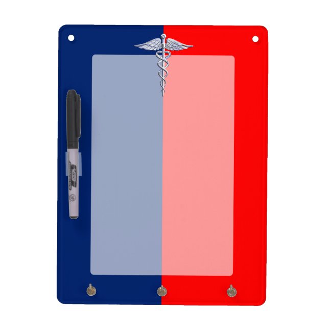 Silver Caduceus Medical Symbol League Dry-Erase Board (Front)