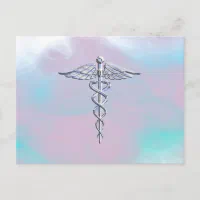 Medical Blue Caduceus Postage Stamp, Zazzle