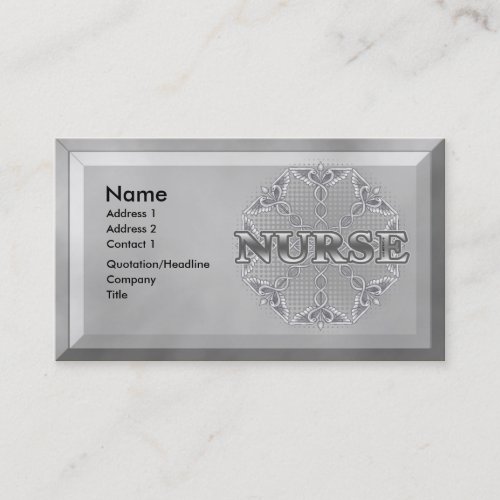 Silver Caduceus Nurse  Business Card