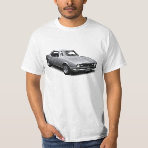 Silver Camaro on White T_Shirt