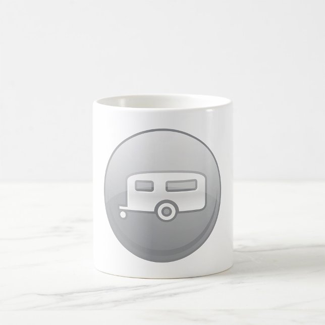 Silver Camper Trailer Icon Minimalist RV Coffee Mug (Creator Uploaded)