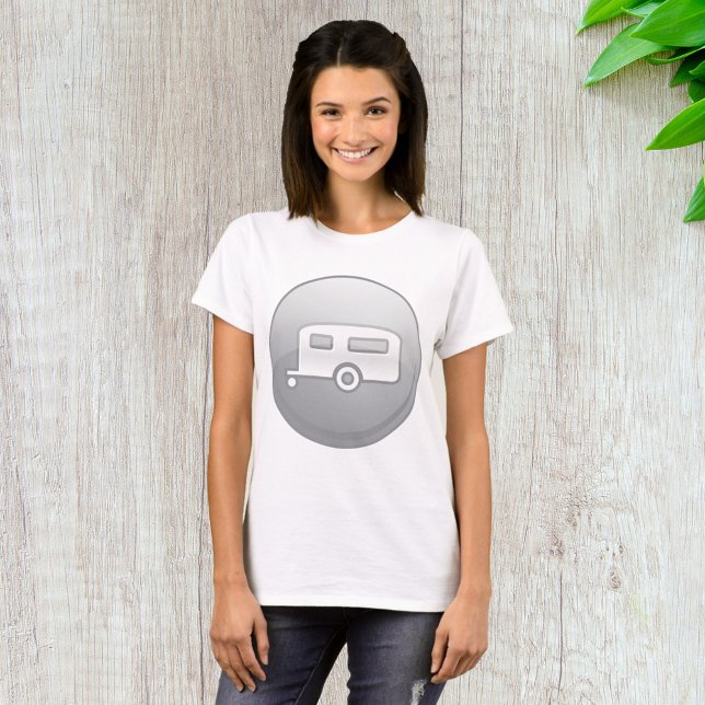 Silver Camper Trailer Icon Minimalist RV T-Shirt (Creator Uploaded)