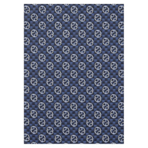 Silver Cancer Zodiac Symbol Navy Carbon Fiber Tablecloth