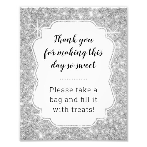 Silver Candy Buffet Baby Shower Sign