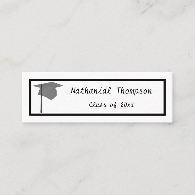 Silver Cap - Graduation Name Insert Cards (Front)
