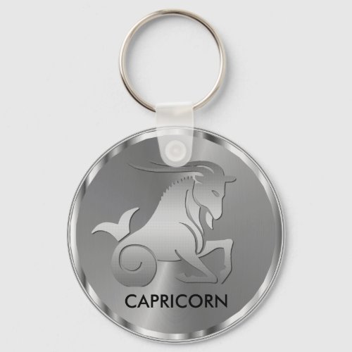 Silver Capricorn  the Goat _ Zodiac Sign Keychain