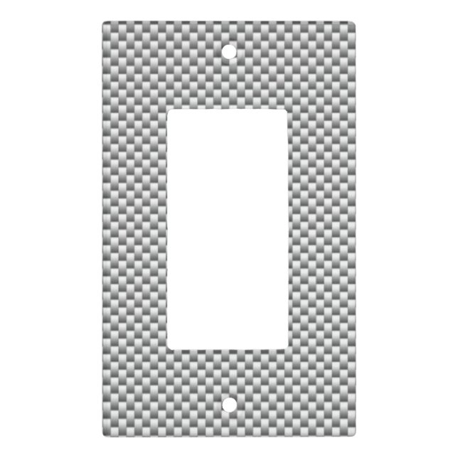 Silver Carbon Fiber Style Print Light Switch Cover (Front)