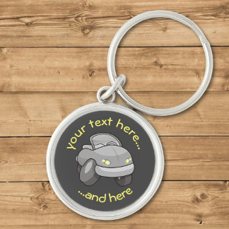 Silver Cartoon Car Keychain