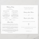Silver Catholic Wedding Mass Ceremony Program<br><div class="desc">This simple, yet elegant, folded Catholic wedding ceremony with mass program booklet features a cross and stylish accents of calligraphy script. The neutral, classic, silver and white, typography design provides you with a text template for a traditional Catholic order of service with mass. There is plenty of room to include...</div>