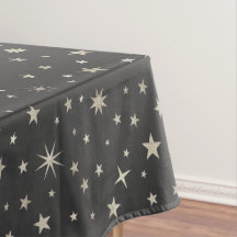 Silver Celestial Stars Pattern Cute Charcoal Grey