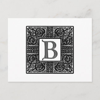 Silver Celtic "B" Monogram Postcard
