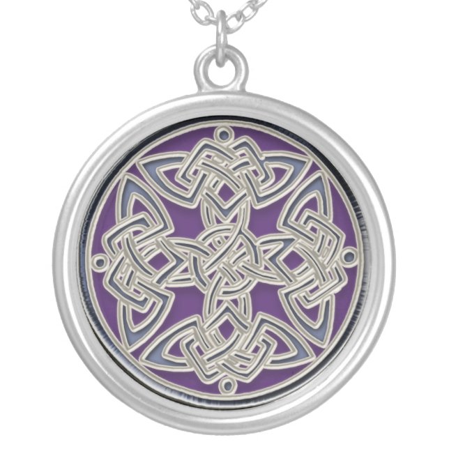 Silver Celtic Dara Knot Necklace (Front)