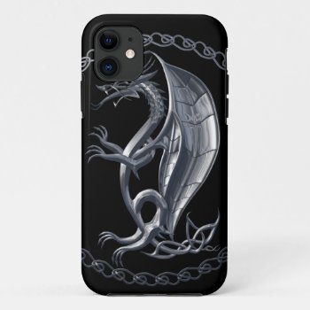 Silver Celtic Dragon Iphone 11 Case by packratgraphics at Zazzle