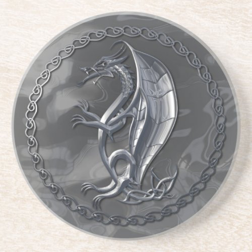 Silver Celtic Dragon Coaster