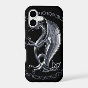 Silver Celtic Dragon iPhone 17 Case