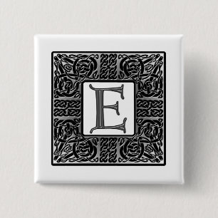 Silver Celtic "E" Monogram Button