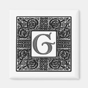 Silver Celtic "G" Monogram Magnet