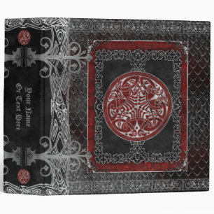 Silver Celtic Medallion Gothic Grimoire Pagan 3 Ring Binder