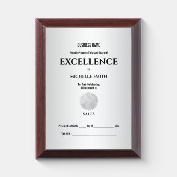 Silver Certificate Award Crest Seal | Personalize by mensgifts at Zazzle