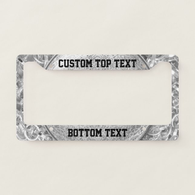 Silver Chain Links Photo 0284 License Plate Frame (Front)