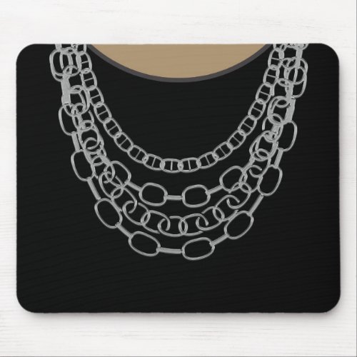 Silver Chains Black Hip Hop Dance Birthday Party Mouse Pad