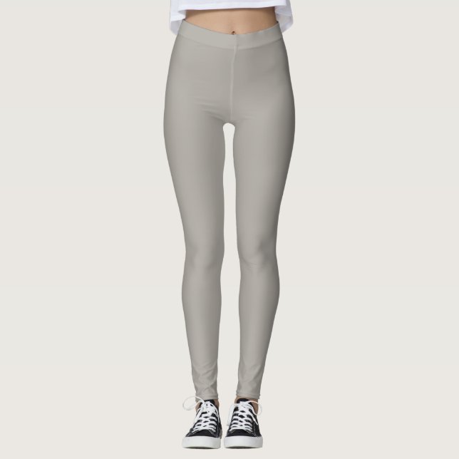 Silver Chalico Solid Plain Color Leggings (Front)