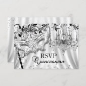 Silver Chandelier Masquerade Quinceanera RSVP (Front/Back)