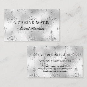 Silver Chandeliers Event Planner Business Card