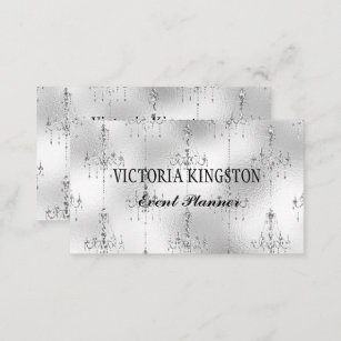 Silver Chandeliers Event Planner Business Card