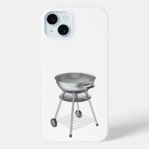 Silver charcoal barbecue grill iPhone 15 plus case