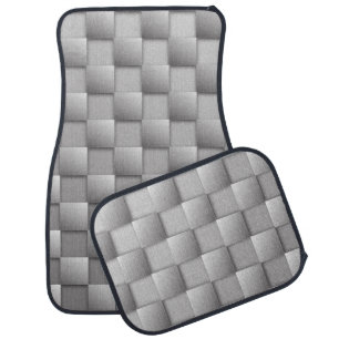 Silver Checkers Car Floor Mat