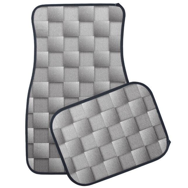 Silver Checkers Car Floor Mat (Set)