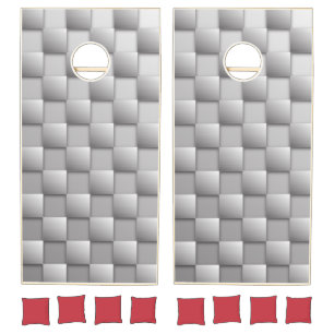 Silver Checkers Cornhole Set