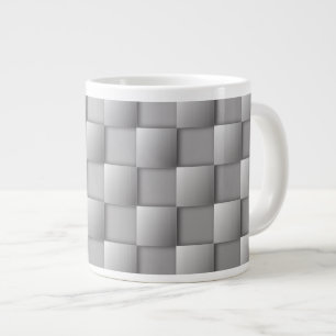 Silver Checkers Giant Coffee Mug