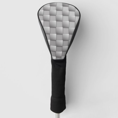 Silver Checkers Golf Head Cover