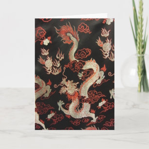 Silver Chinese Dragon Holiday Card