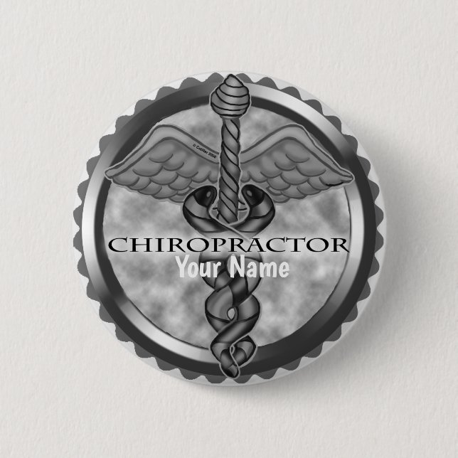 Silver chiropractor  button (Front)