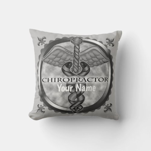 Silver Chiropractor custom name  pillow