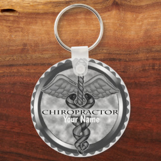 Silver chiropractor  keychain