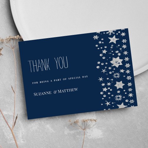 Silver Chirstmas fairy light winter Thank You Invitation