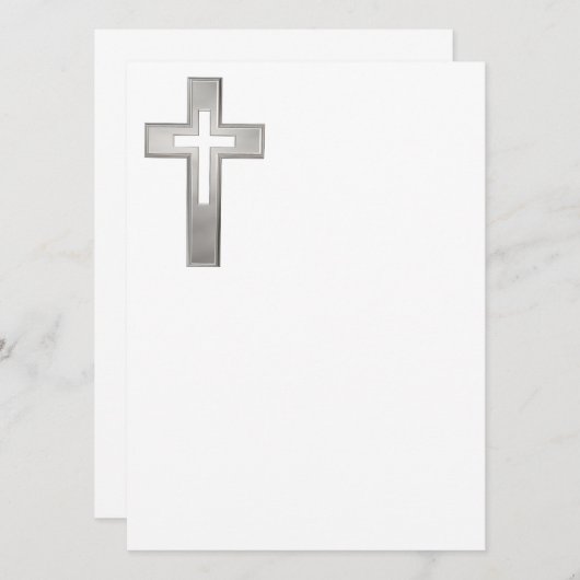Silver Christian cross (Front/Back)